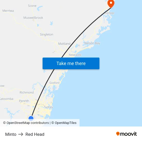 Minto to Red Head map