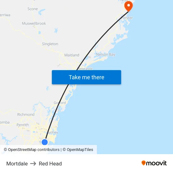 Mortdale to Red Head map