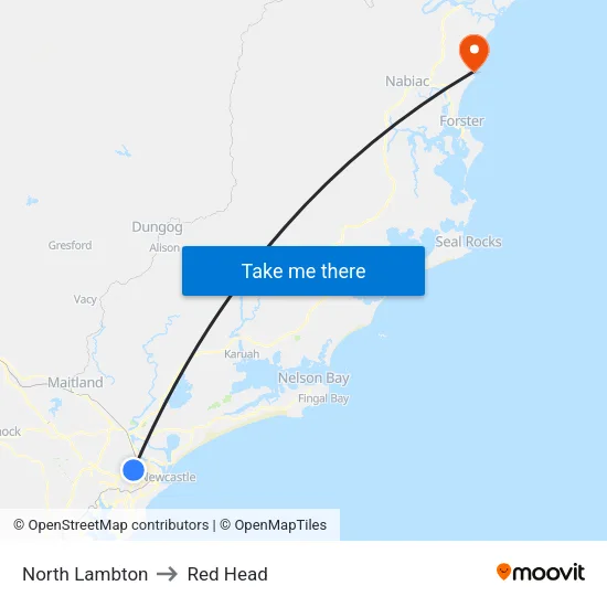 North Lambton to Red Head map