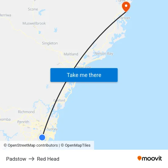 Padstow to Red Head map