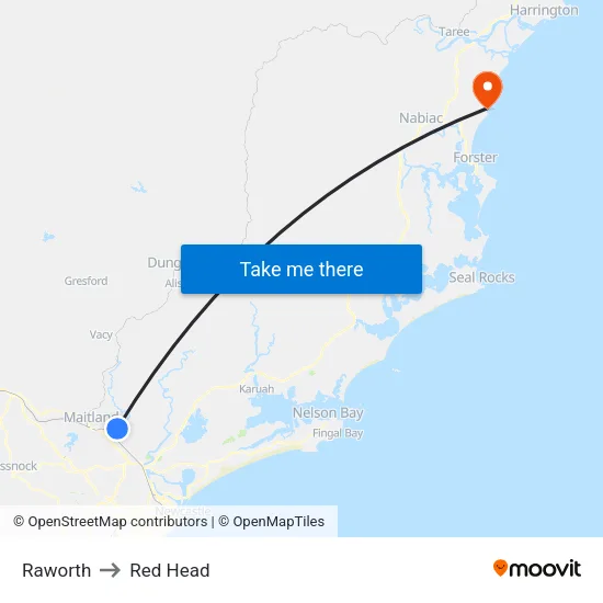 Raworth to Red Head map