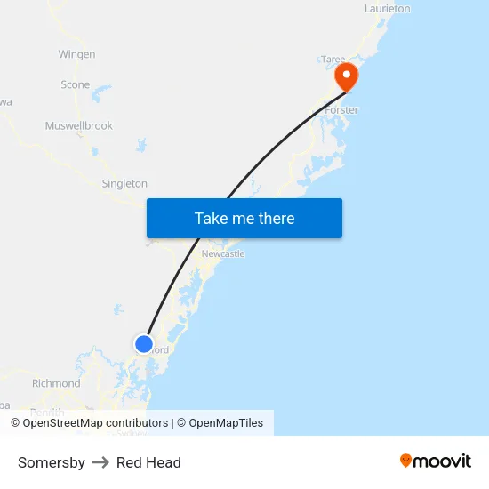 Somersby to Red Head map