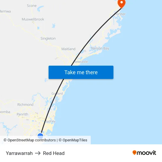 Yarrawarrah to Red Head map
