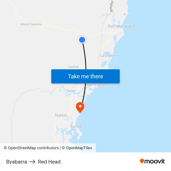 Byabarra to Red Head map