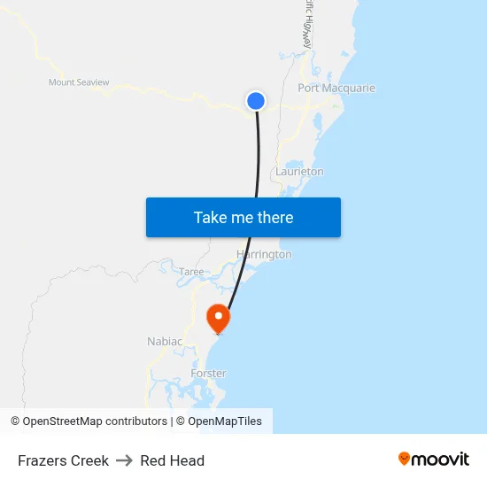 Frazers Creek to Red Head map