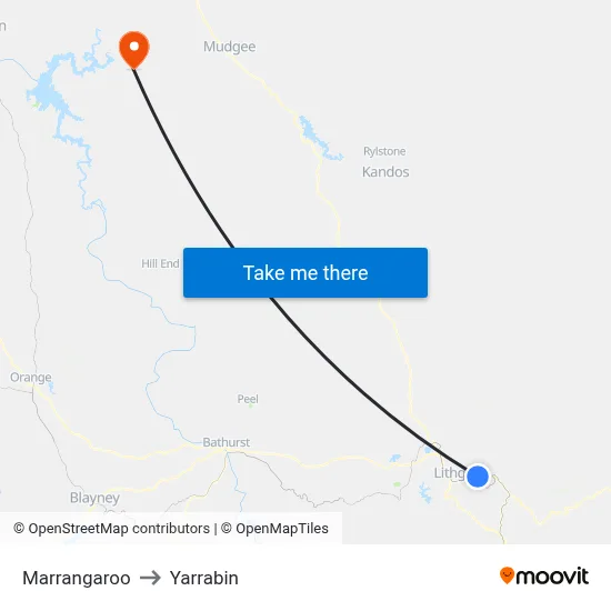 Marrangaroo to Yarrabin map