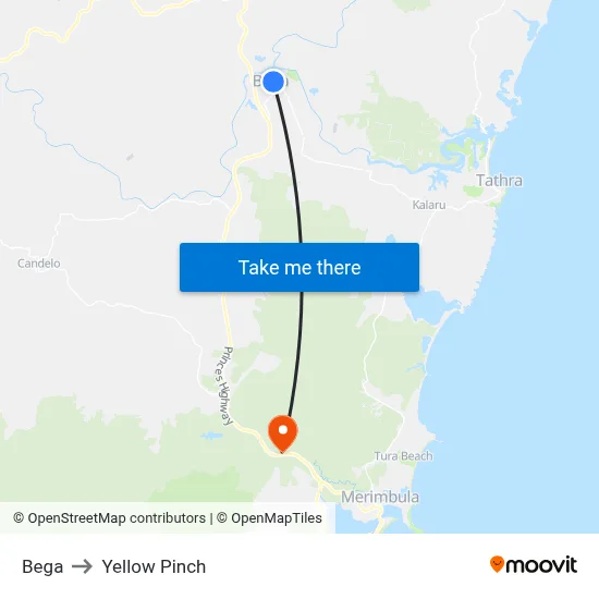 Bega to Yellow Pinch map