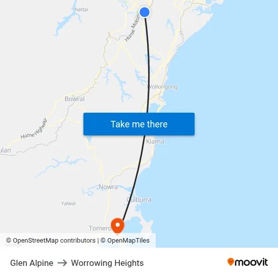 Glen Alpine to Worrowing Heights map