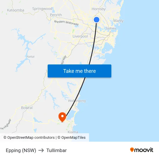 Epping (NSW) to Tullimbar map