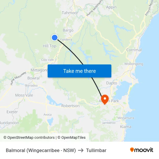 Balmoral (Wingecarribee - NSW) to Tullimbar map