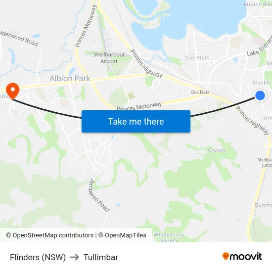 Flinders (NSW) to Tullimbar map