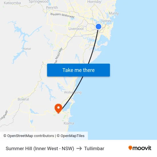 Summer Hill (Inner West - NSW) to Tullimbar map