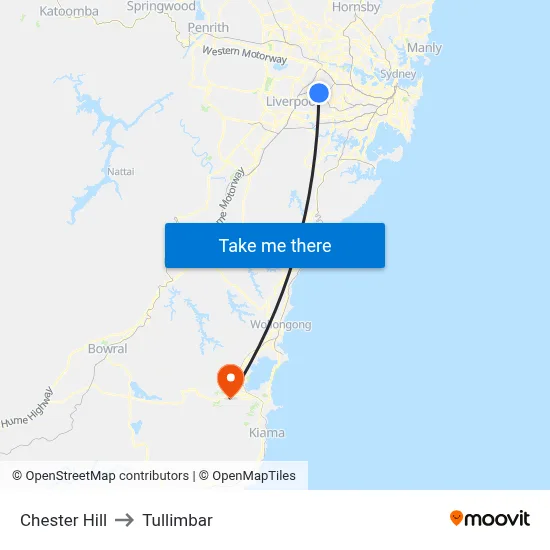 Chester Hill to Tullimbar map