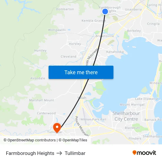 Farmborough Heights to Tullimbar map
