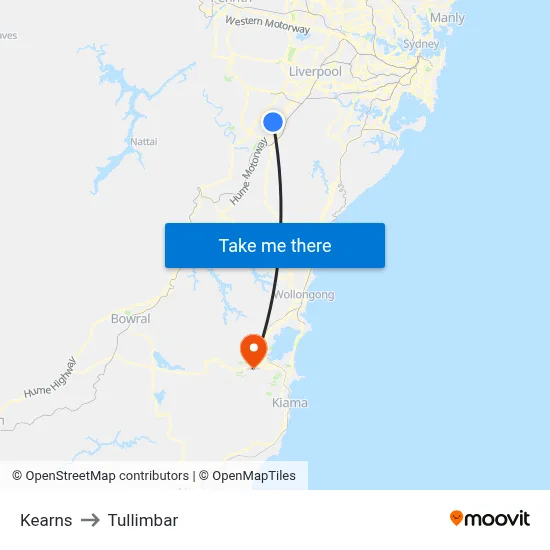 Kearns to Tullimbar map