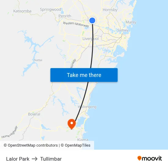 Lalor Park to Tullimbar map