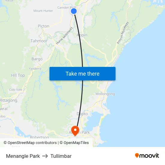 Menangle Park to Tullimbar map
