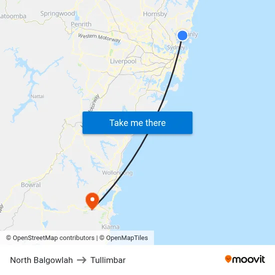 North Balgowlah to Tullimbar map