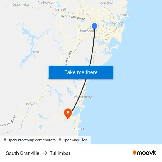 South Granville to Tullimbar map