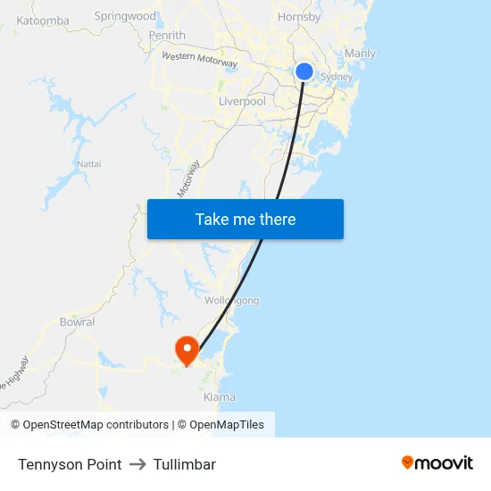 Tennyson Point to Tullimbar map