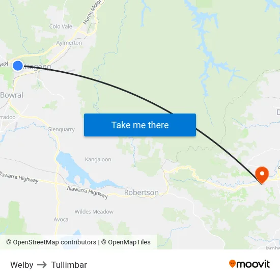 Welby to Tullimbar map