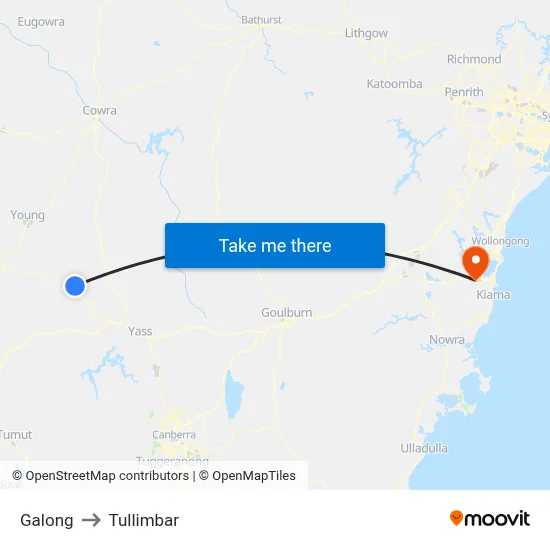 Galong to Tullimbar map