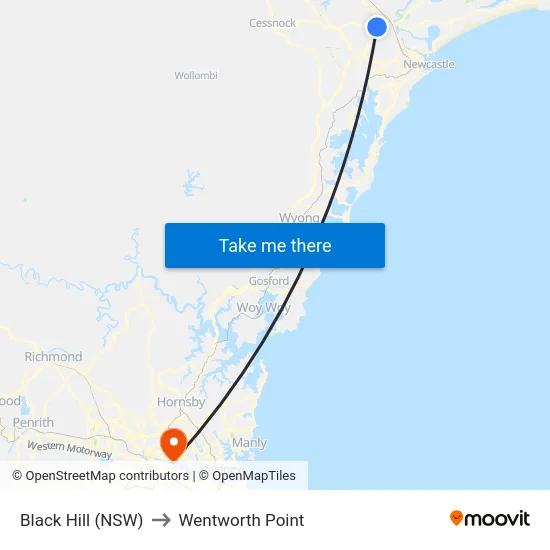 Black Hill (NSW) to Wentworth Point map