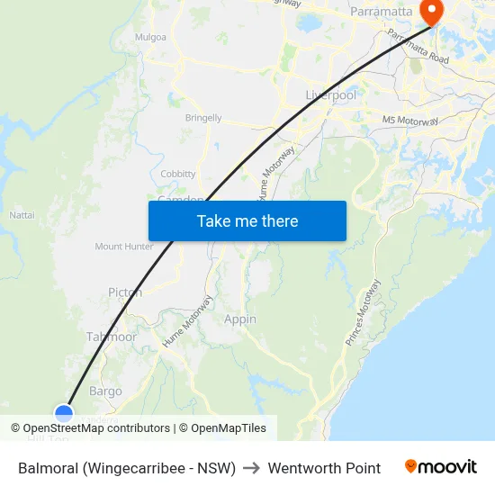 Balmoral (Wingecarribee - NSW) to Wentworth Point map