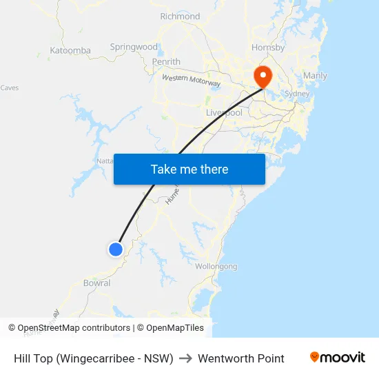 Hill Top (Wingecarribee - NSW) to Wentworth Point map