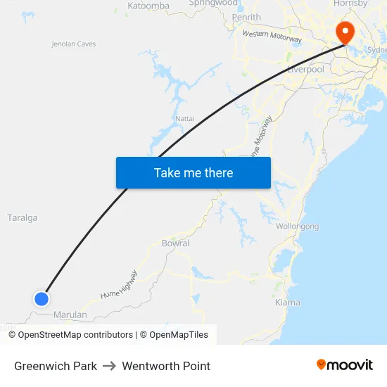 Greenwich Park to Wentworth Point map