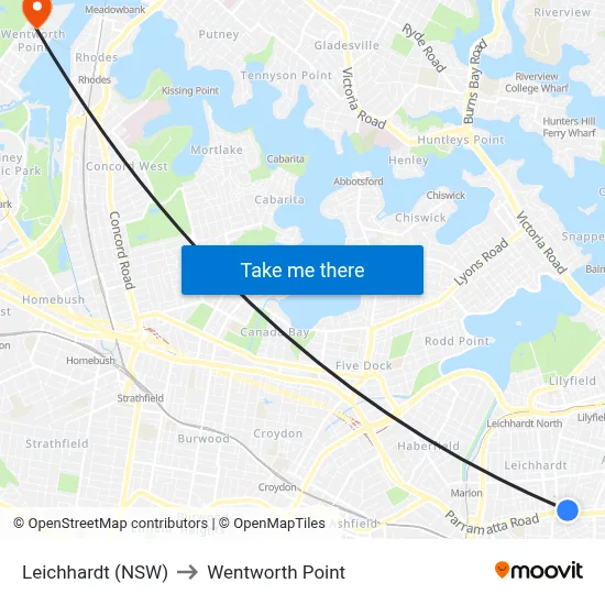 Leichhardt (NSW) to Wentworth Point map