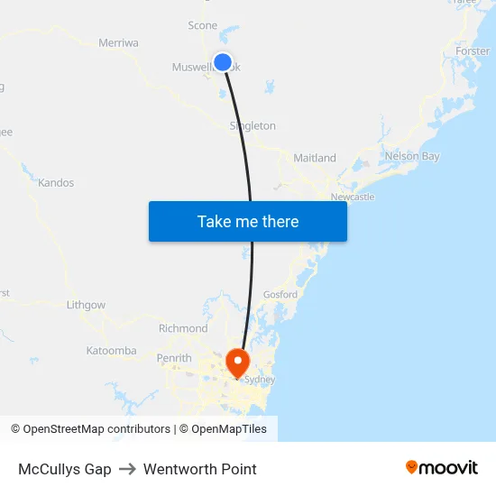McCullys Gap to Wentworth Point map