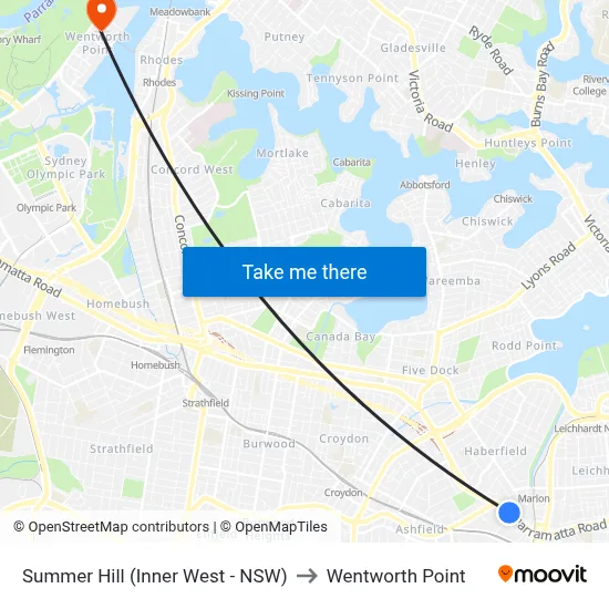 Summer Hill (Inner West - NSW) to Wentworth Point map