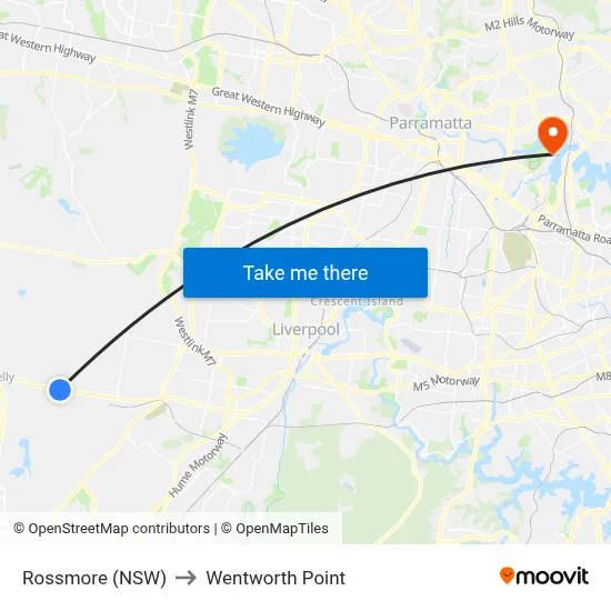 Rossmore (NSW) to Wentworth Point map