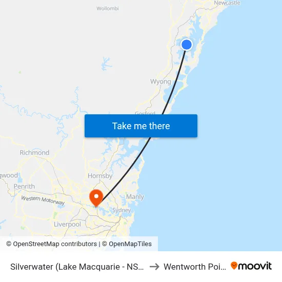 Silverwater (Lake Macquarie - NSW) to Wentworth Point map