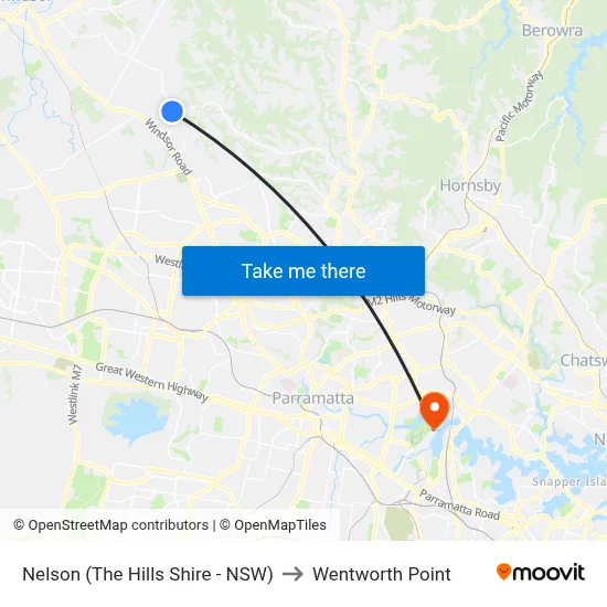 Nelson (The Hills Shire - NSW) to Wentworth Point map