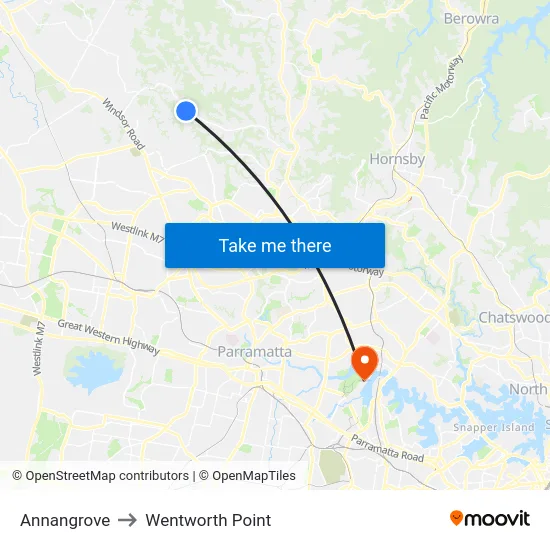 Annangrove to Wentworth Point map