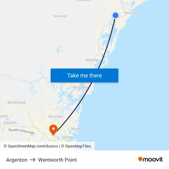 Argenton to Wentworth Point map