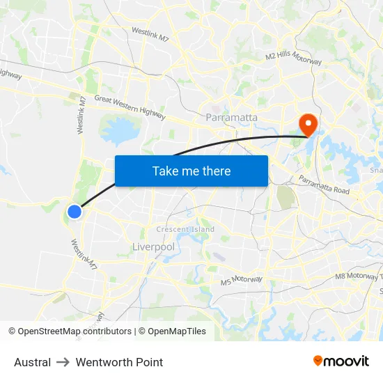 Austral to Wentworth Point map