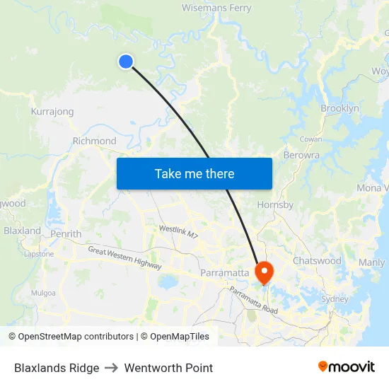 Blaxlands Ridge to Wentworth Point map