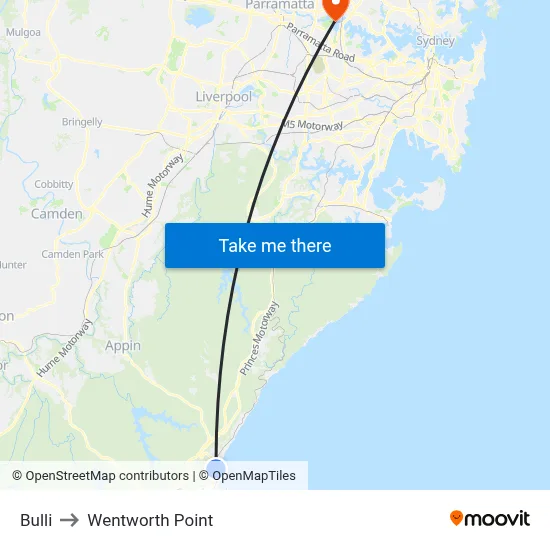 Bulli to Wentworth Point map