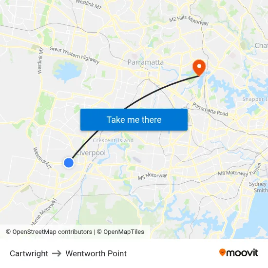 Cartwright to Wentworth Point map