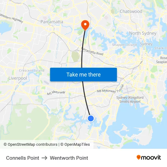 Connells Point to Wentworth Point map