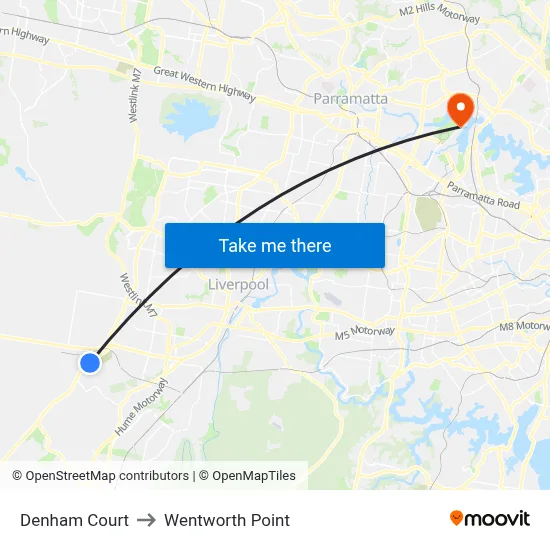 Denham Court to Wentworth Point map