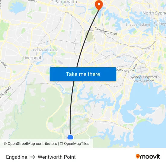 Engadine to Wentworth Point map