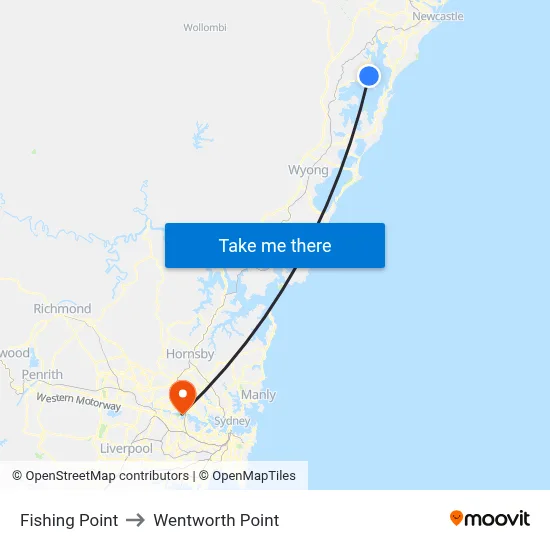 Fishing Point to Wentworth Point map