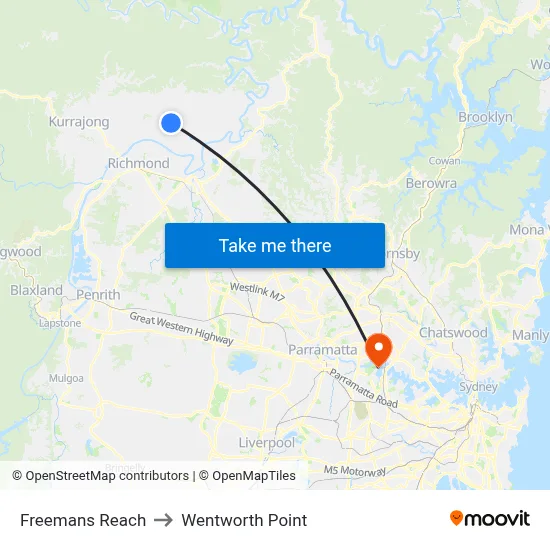 Freemans Reach to Wentworth Point map