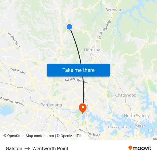 Galston to Wentworth Point map