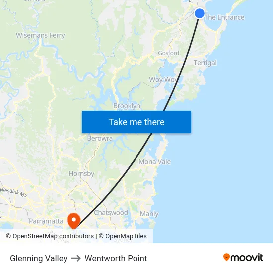 Glenning Valley to Wentworth Point map