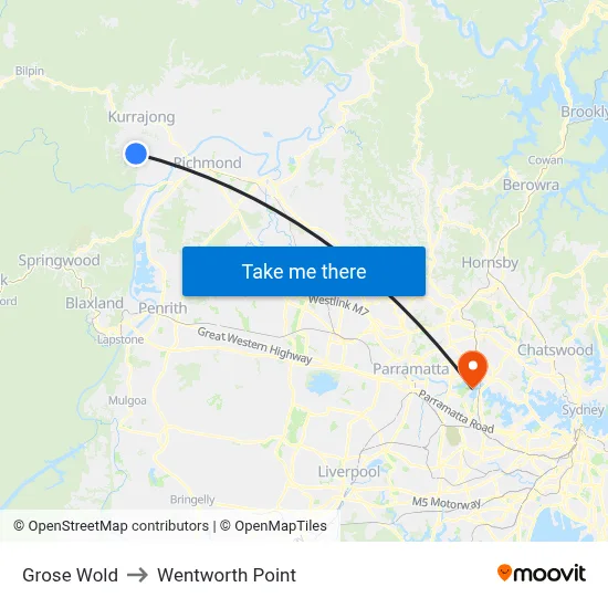 Grose Wold to Wentworth Point map